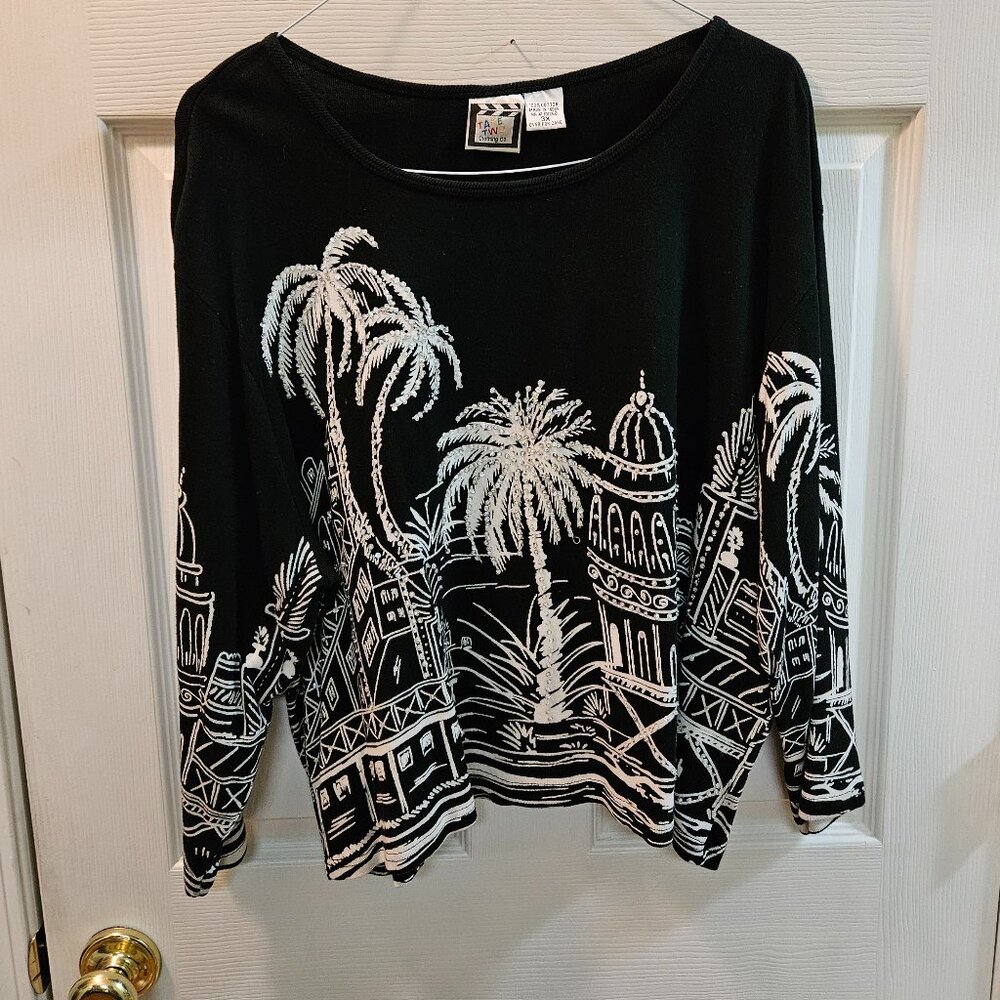 Women's Plus Size 3X - Black & White Top